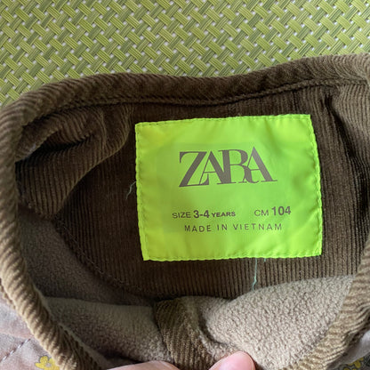 3-4Y Zara khaki ditsy floral quilted jacket
