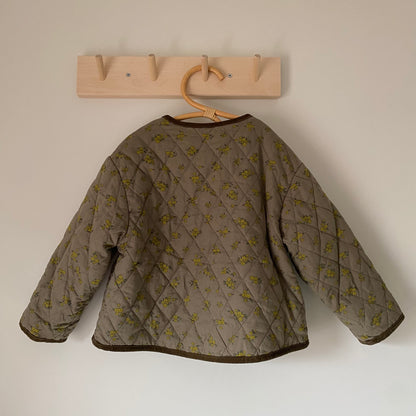 3-4Y Zara khaki ditsy floral quilted jacket