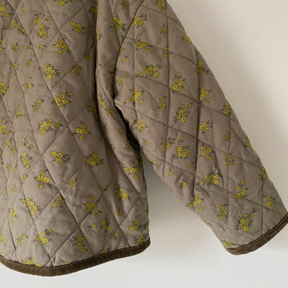 3-4Y Zara khaki ditsy floral quilted jacket
