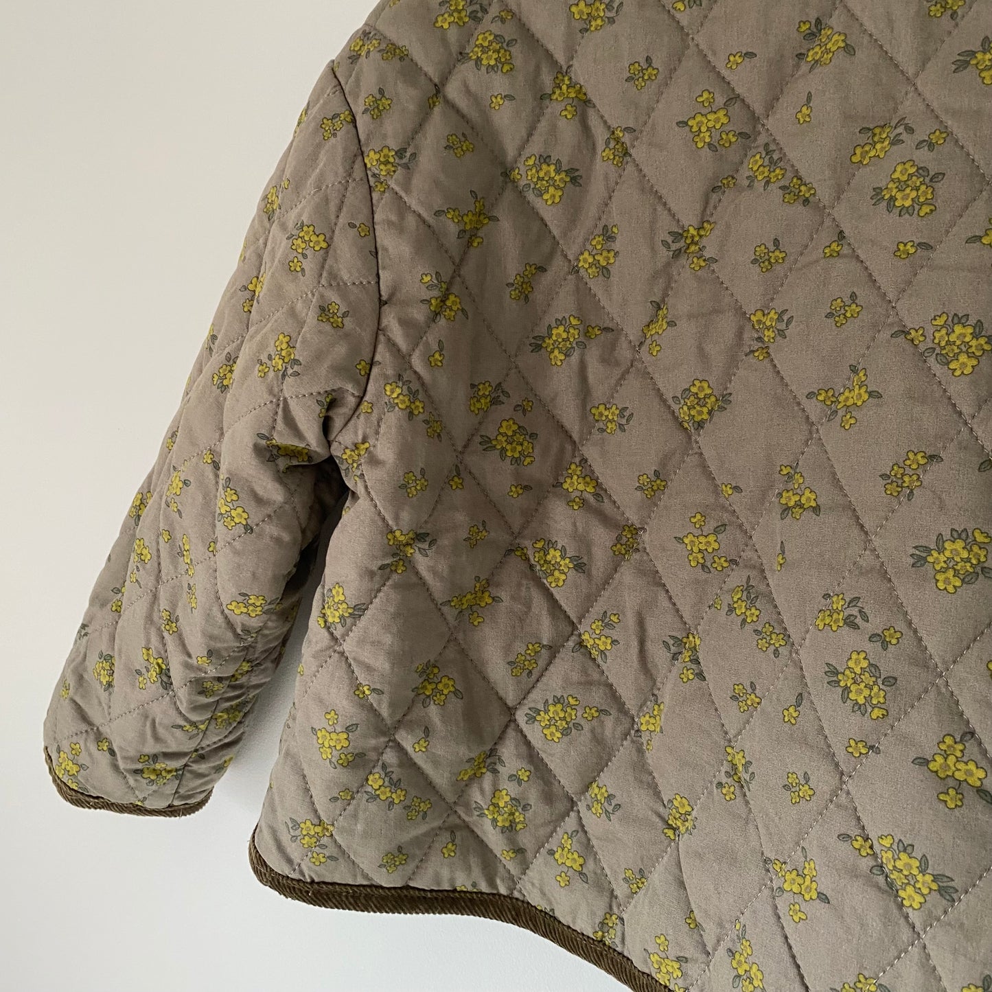 3-4Y Zara khaki ditsy floral quilted jacket