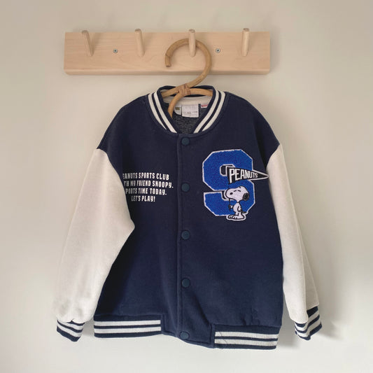 4-5Y Zara Peanuts navy varsity jacket