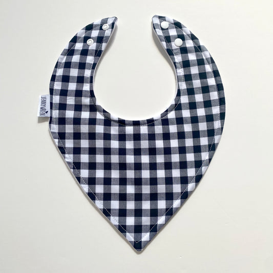 Black gingham bandana bib