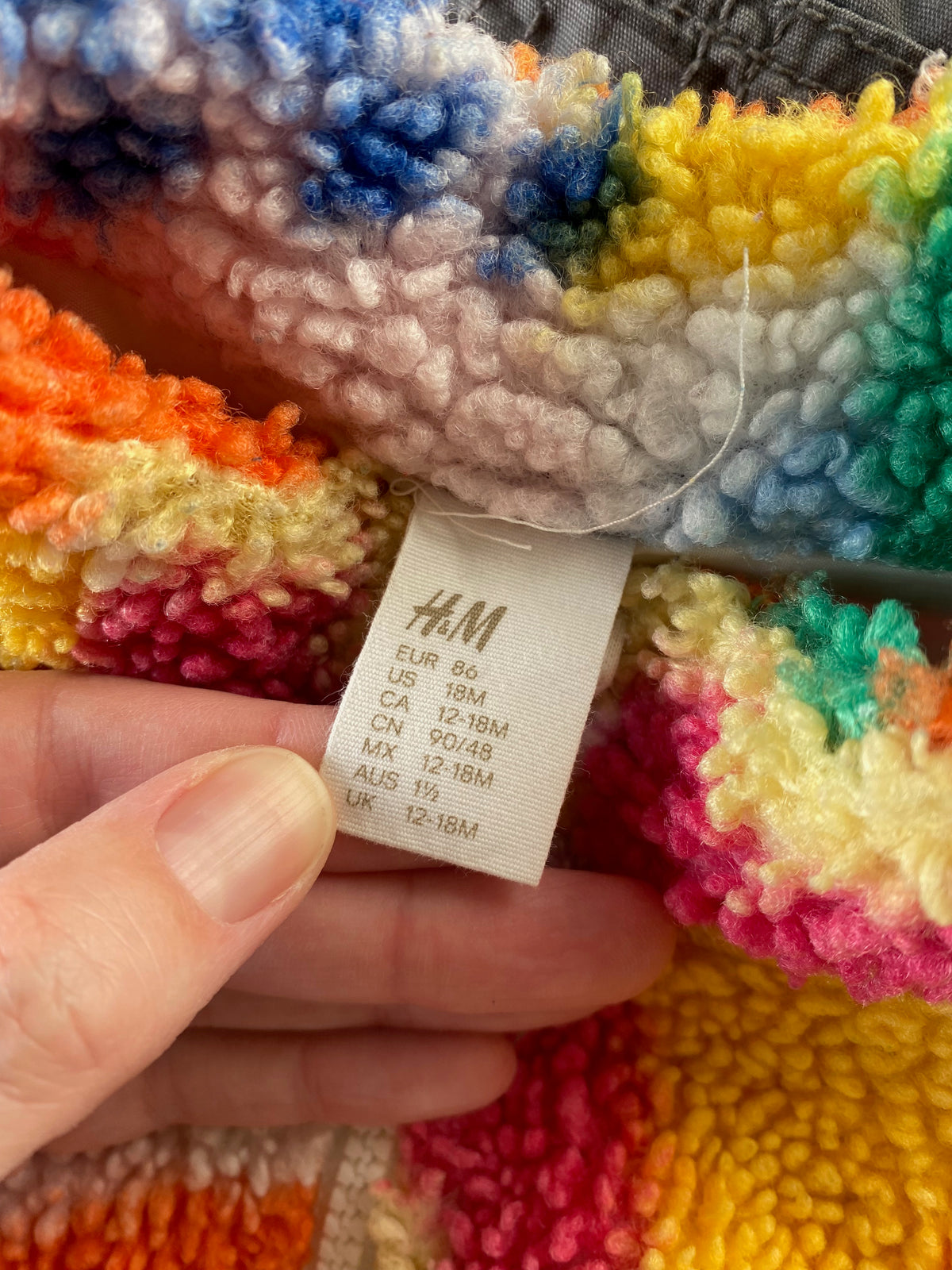 12-18M H&M rainbow fleece