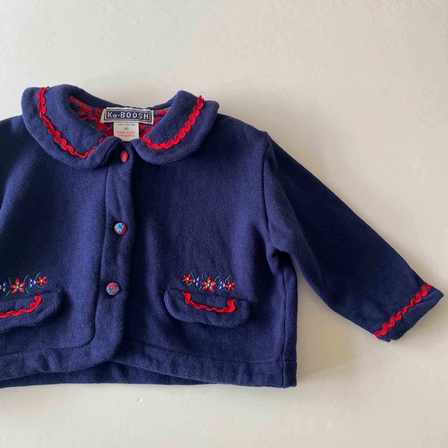 9-12M Ka Boosh vintage navy blue soft jacket
