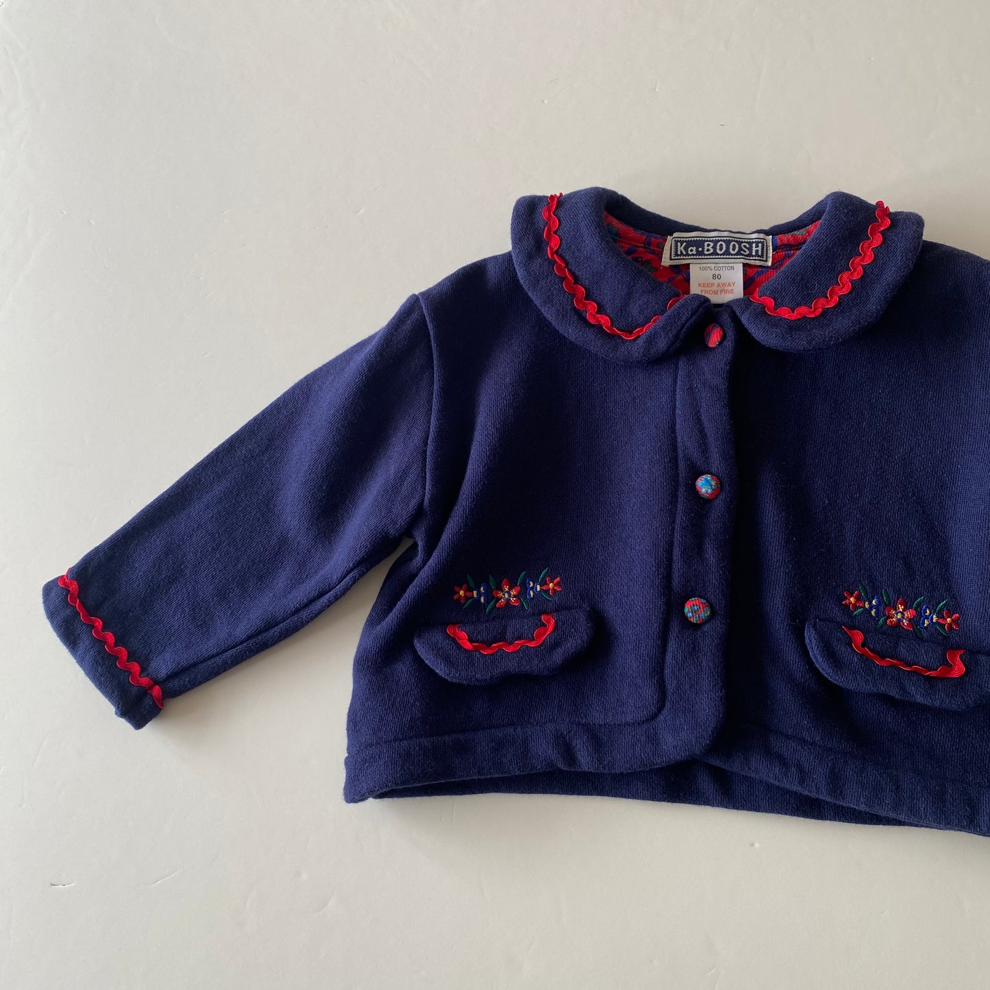 9-12M Ka Boosh vintage navy blue soft jacket