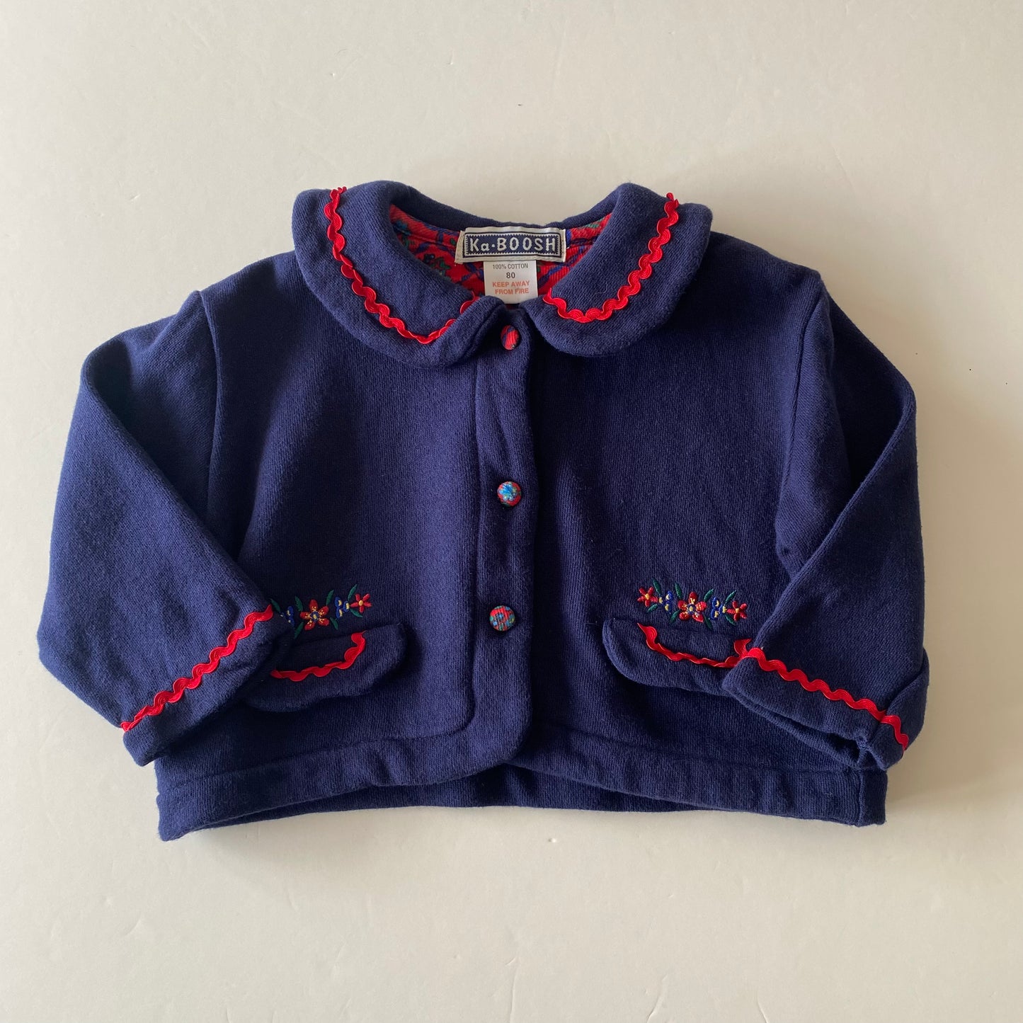9-12M Ka Boosh vintage navy blue soft jacket