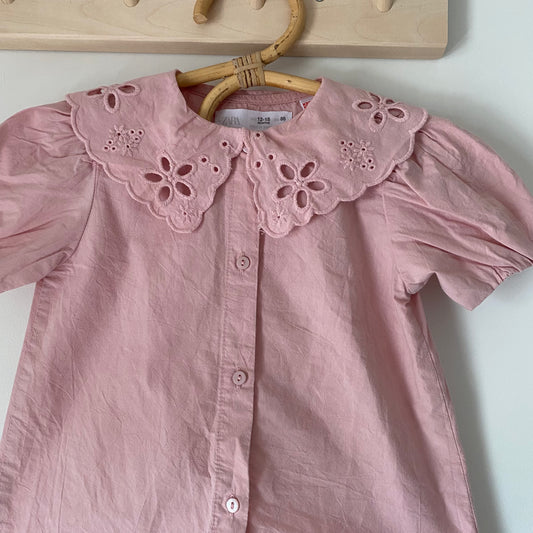 12-18M Zara pink collared blouse