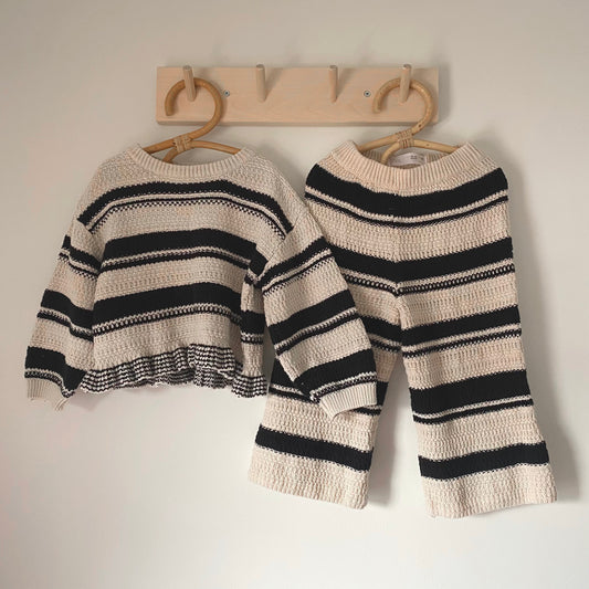 18-24M Zara crochet black and cream knit co-ord
