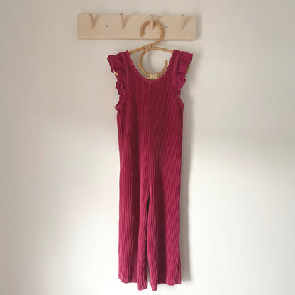 2-3Y Zara pink ribbed wide leg jumpsuit