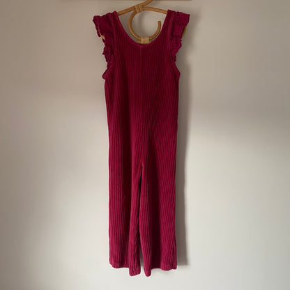 2-3Y Zara pink ribbed wide leg jumpsuit
