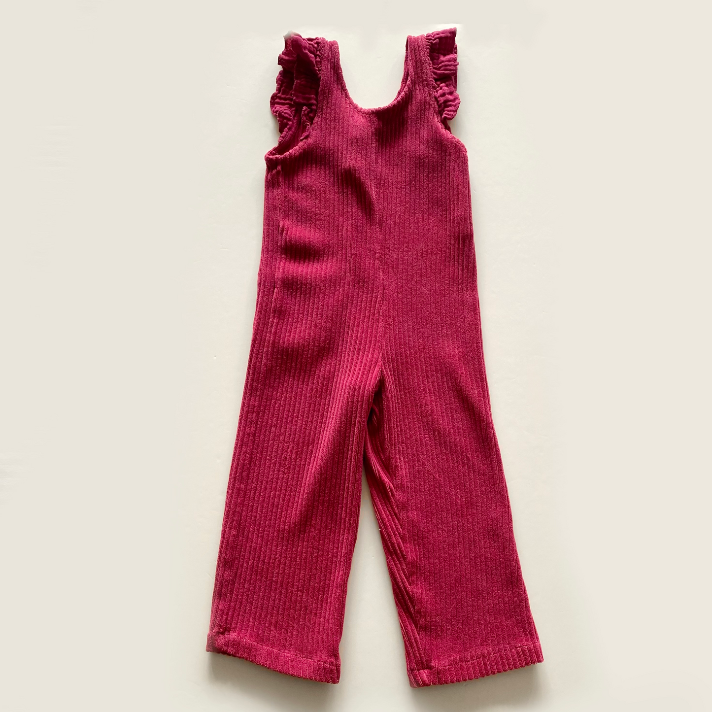 2-3Y Zara pink ribbed wide leg jumpsuit