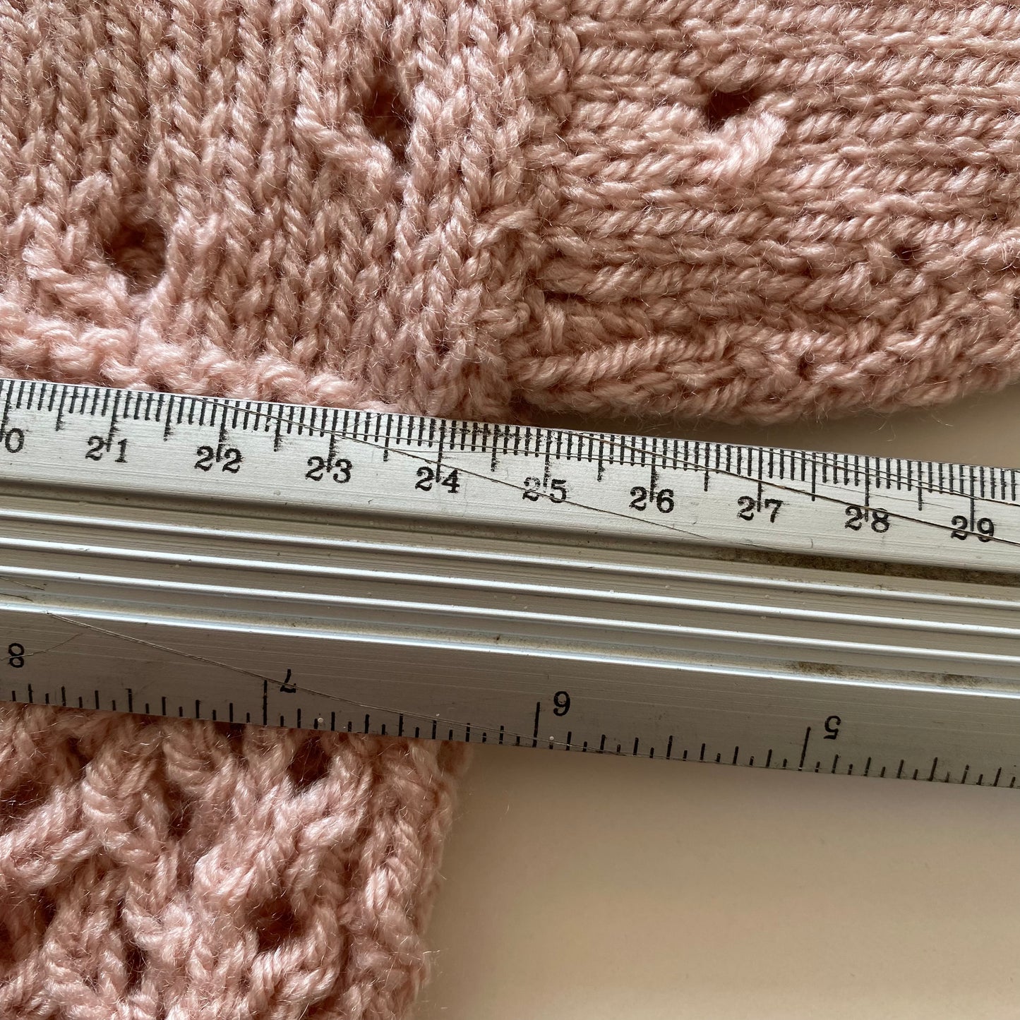 0-3M dusky pink hand-knitted cardigan