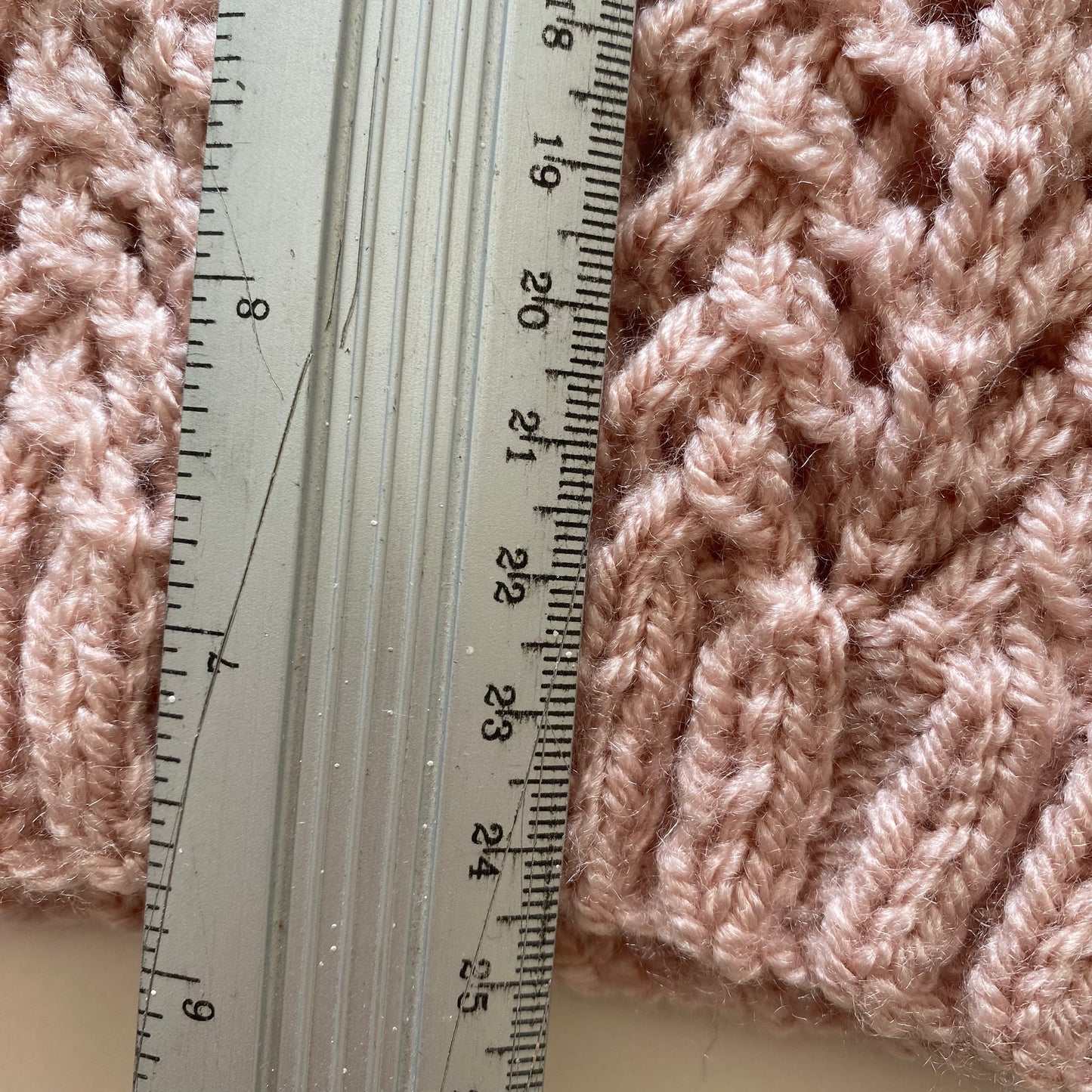 0-3M dusky pink hand-knitted cardigan