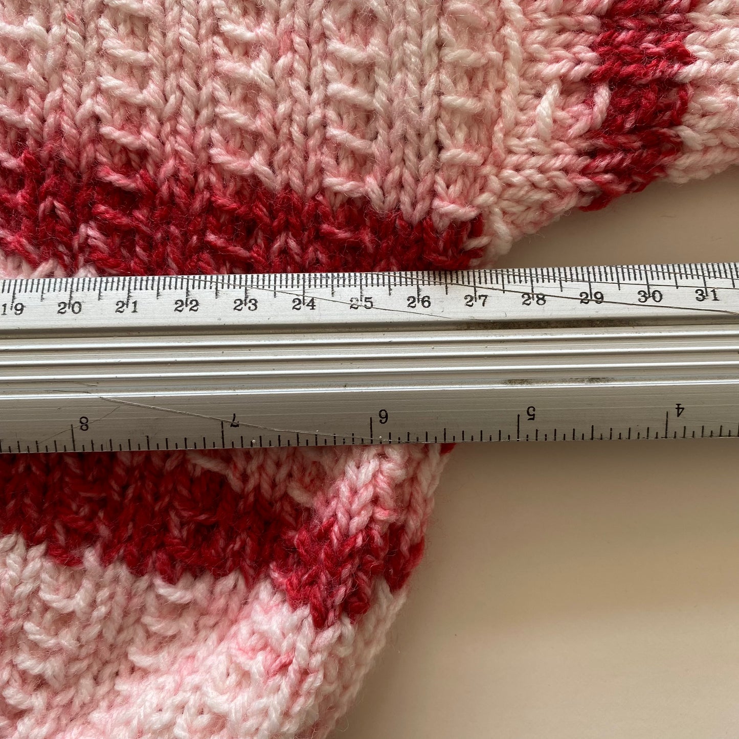 0-3M pink stripe hand-knitted cardigan