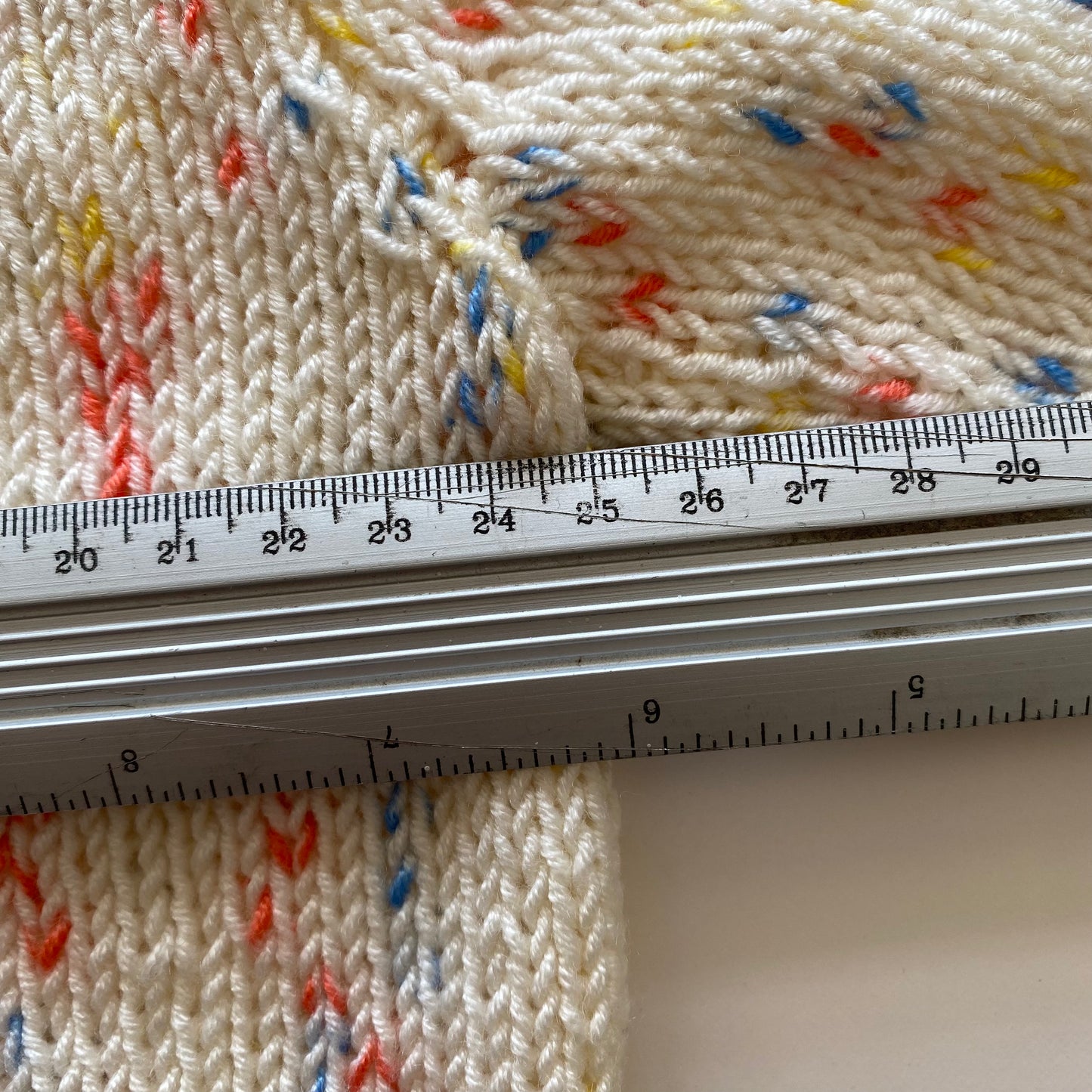 3-6M cream pastel rainbow fleck hand-knitted cardigan