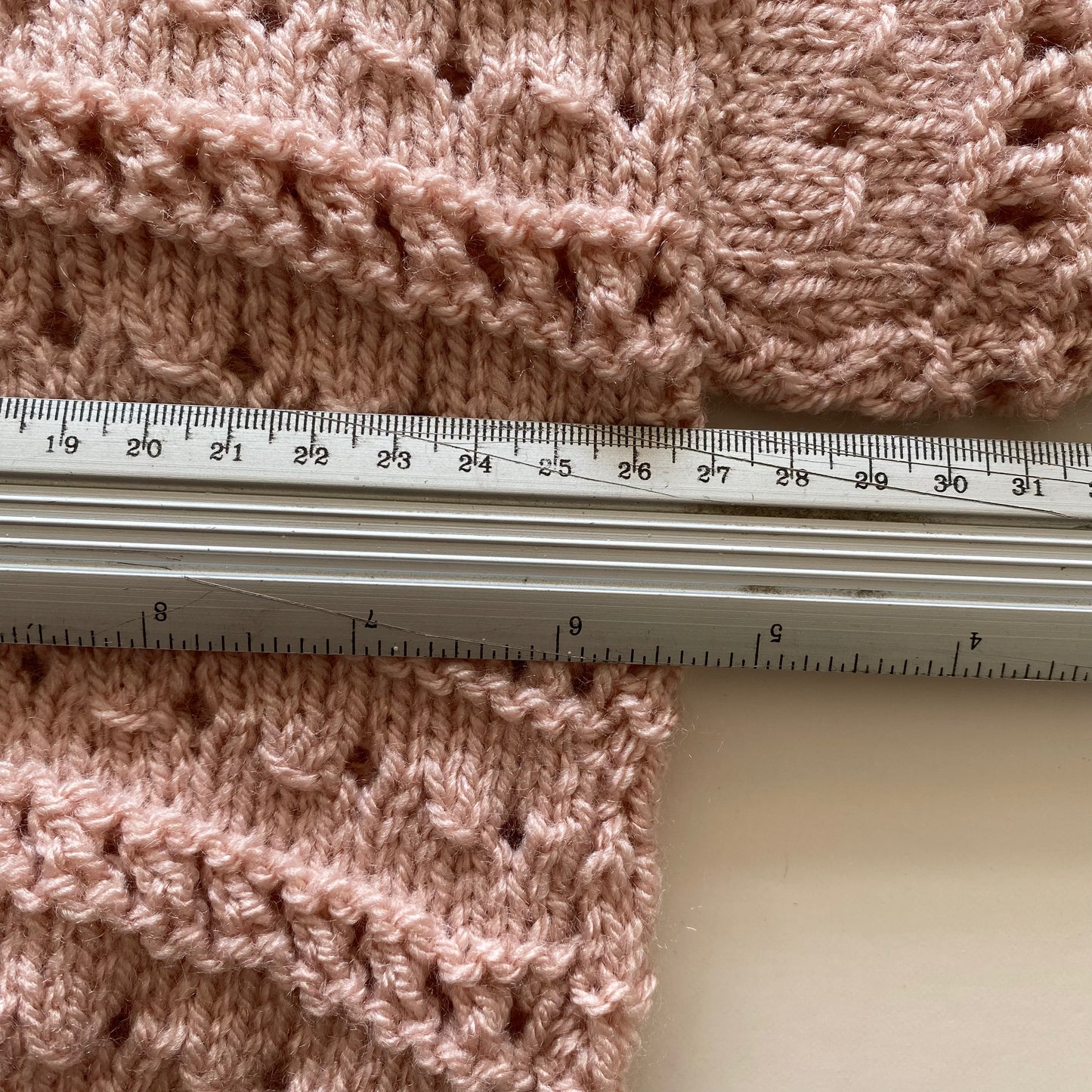 3-6M dusky pink hand-knitted cardigan