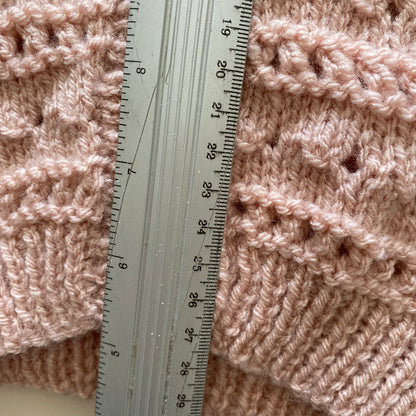 3-6M dusky pink hand-knitted cardigan