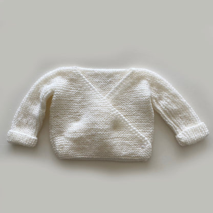 0-3M cream wrap hand-knitted cardigan
