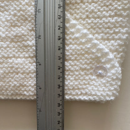 0-3M cream wrap hand-knitted cardigan