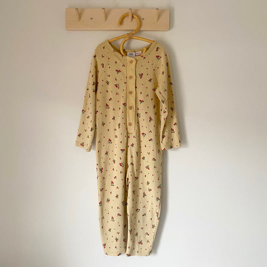 3-4Y Zara floral ribbed jumpsuit