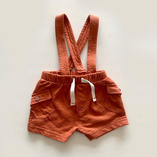 0-1M Nutmeg rust braced shorts