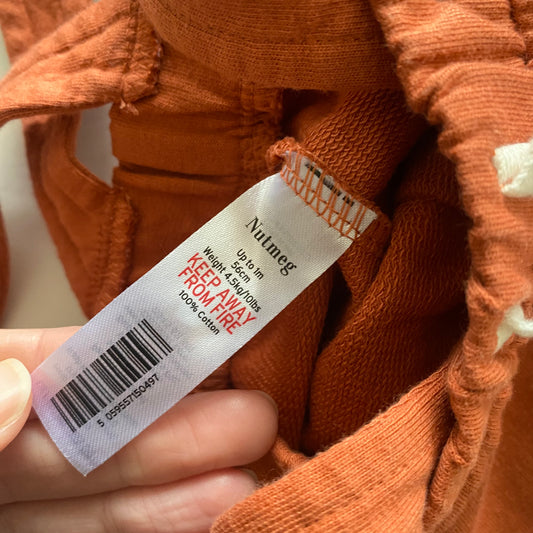 0-1M Nutmeg rust braced shorts