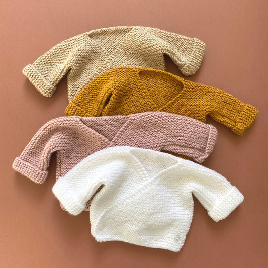 Choice of wrap knitted baby cardigan