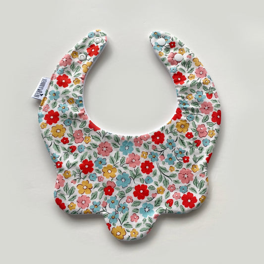 Rainbow floral scallop bib