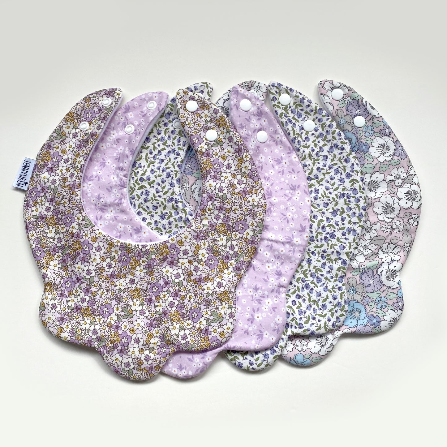 Choice of ditsy scallop bib