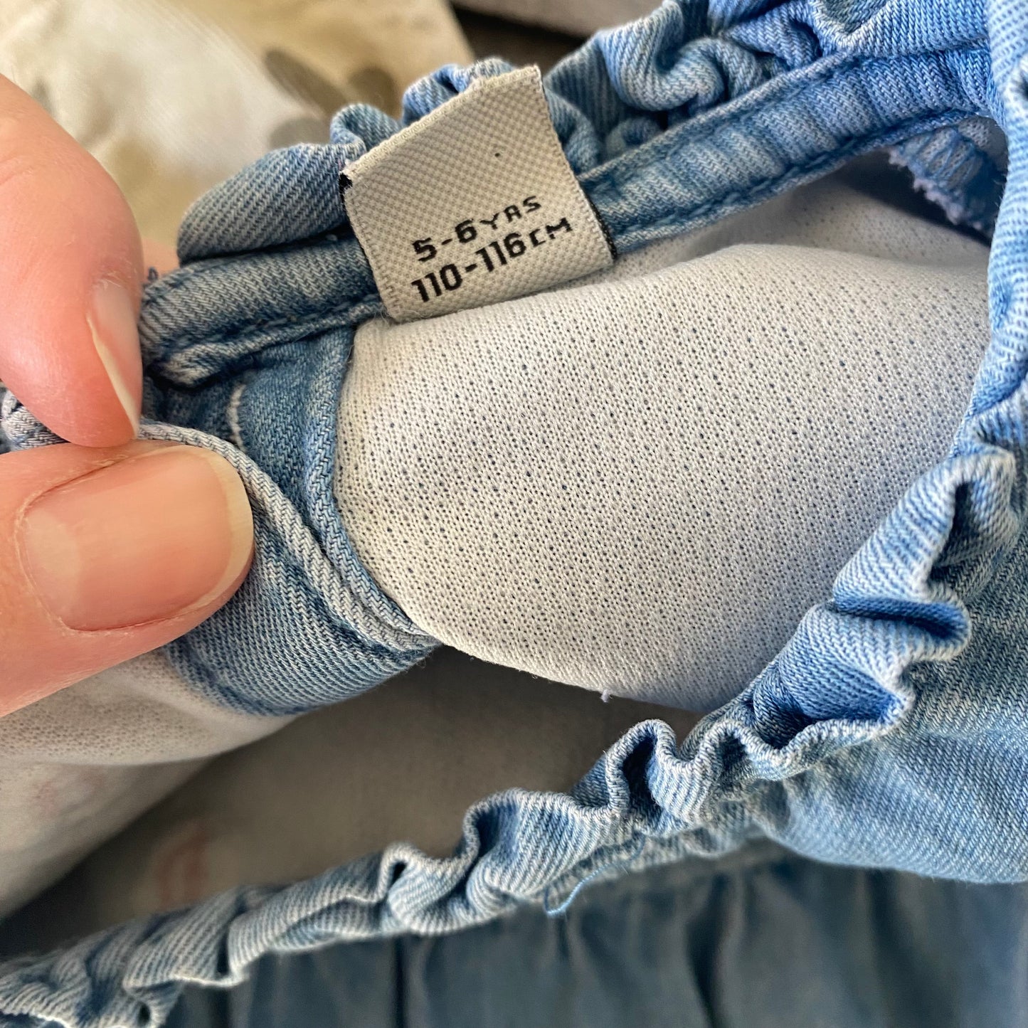 5-6Y Tu tiered embroidered denim dress