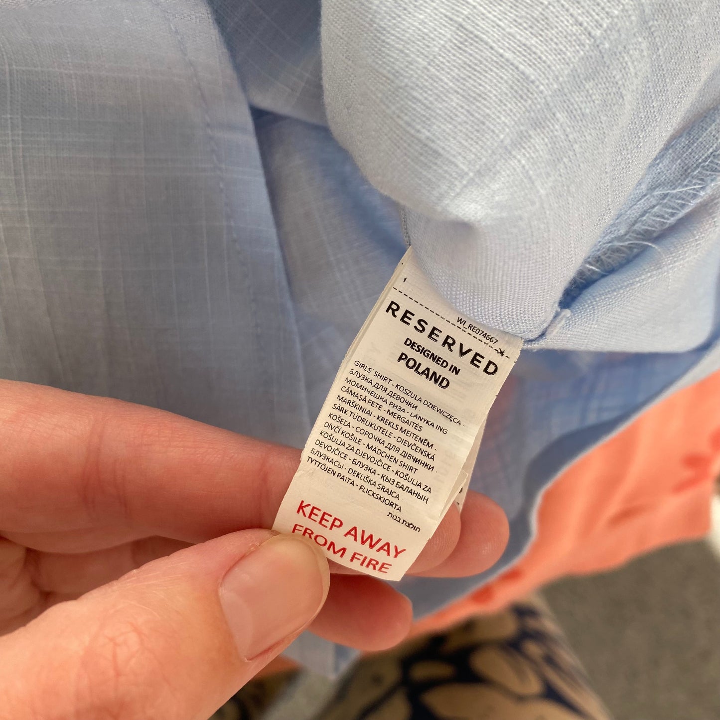 5-6Y Reserved blue tie shirt