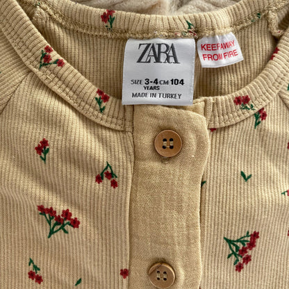 3-4Y Zara floral ribbed jumpsuit
