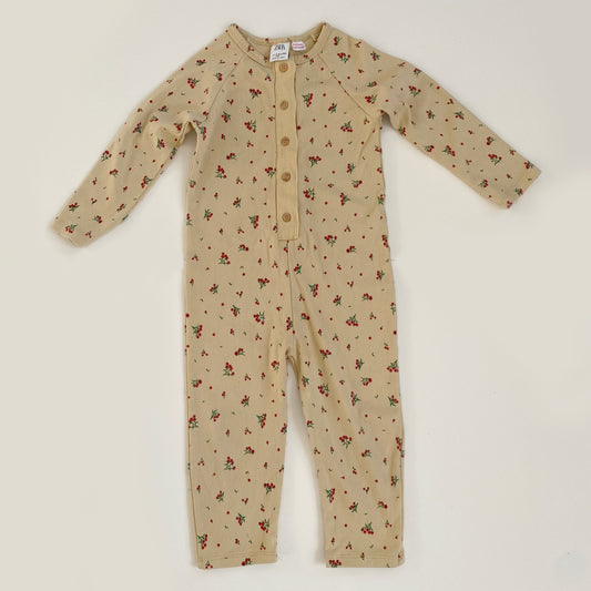 3-4Y Zara floral ribbed jumpsuit