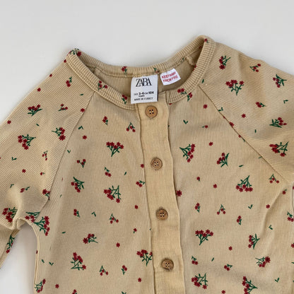 3-4Y Zara floral ribbed jumpsuit