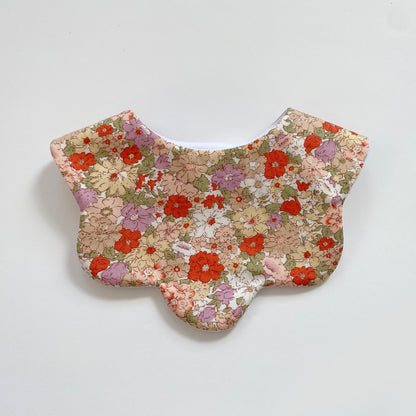 Autumn floral scallop bib
