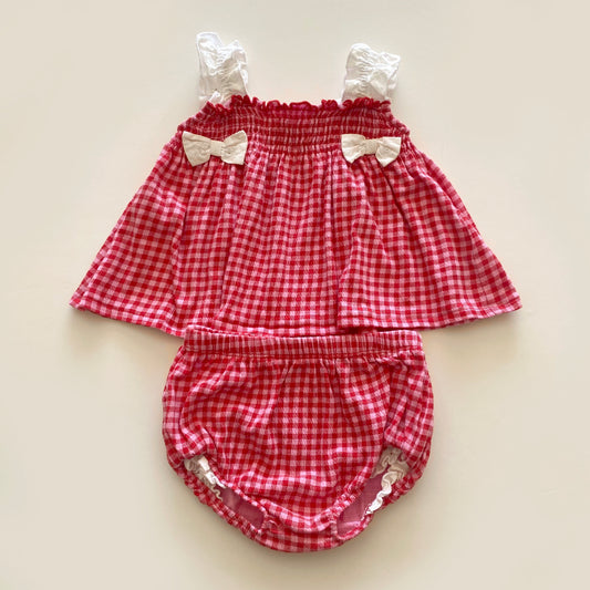 3-6M River Island pink gingham set