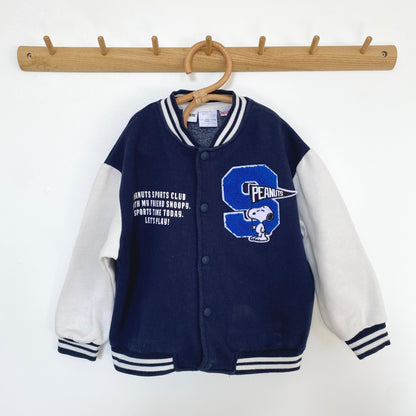 4-5Y Zara Peanuts navy varsity jacket