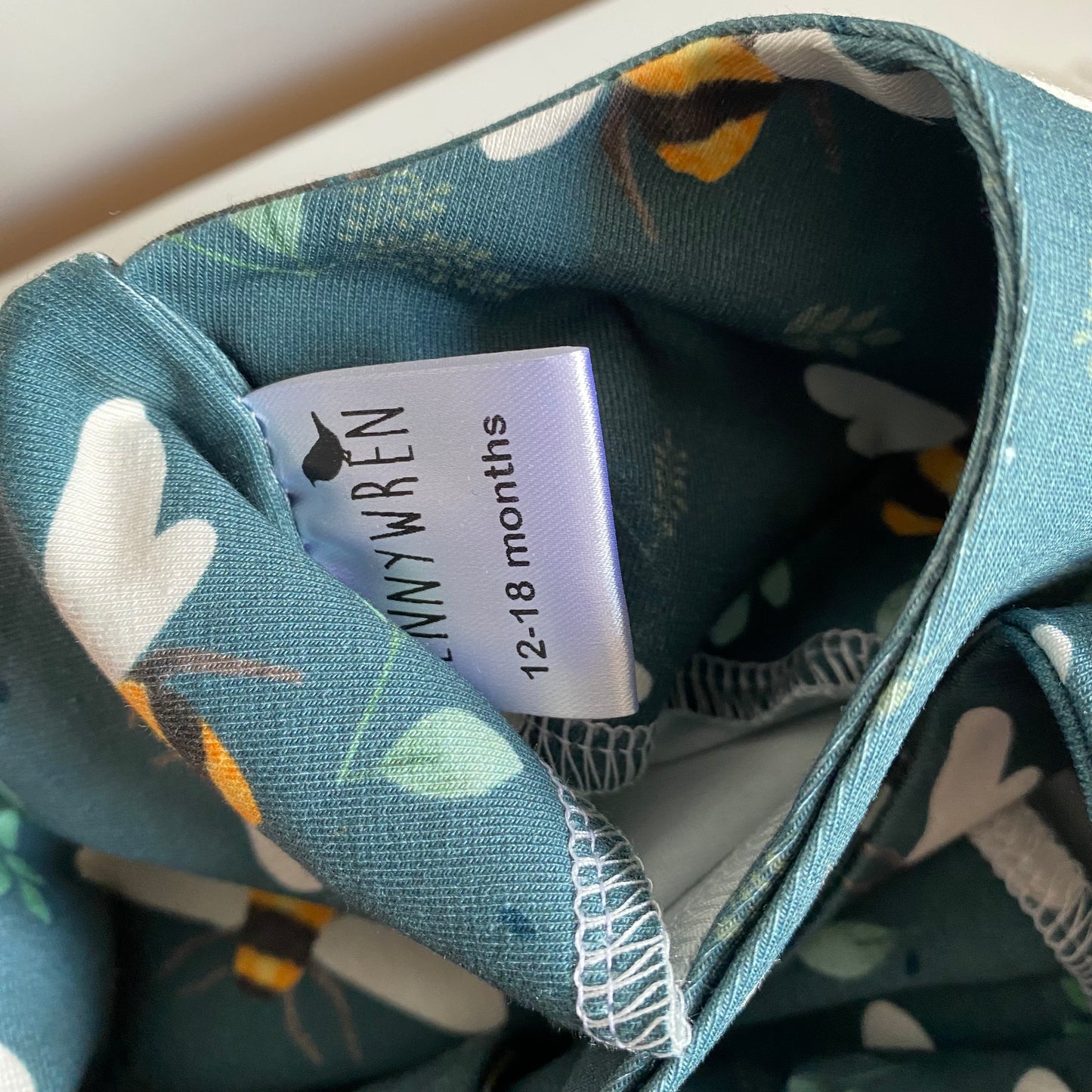 12-18M teal bee romper