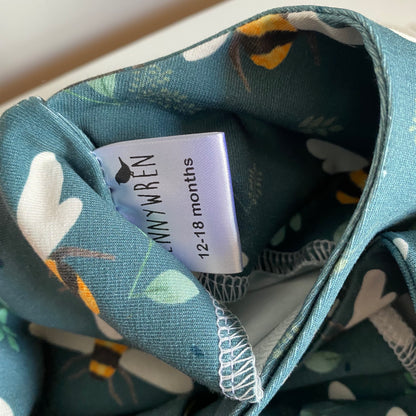 12-18M teal bee romper