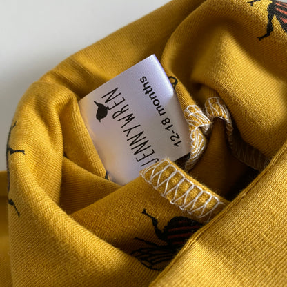 12-18M mustard bee dungarees
