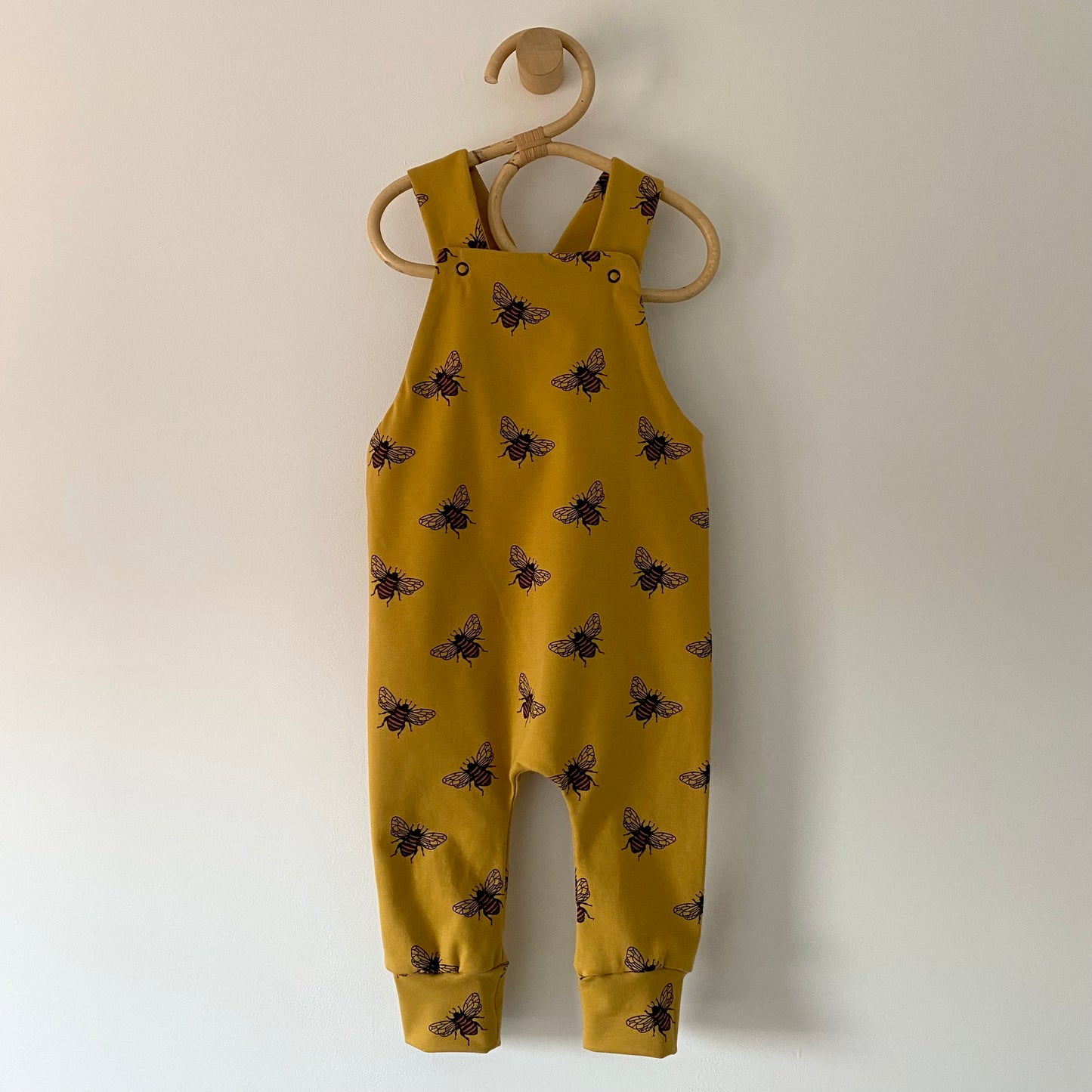 12-18M mustard bee dungarees