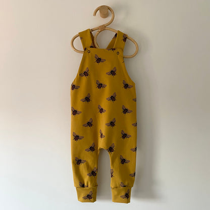 12-18M mustard bee dungarees