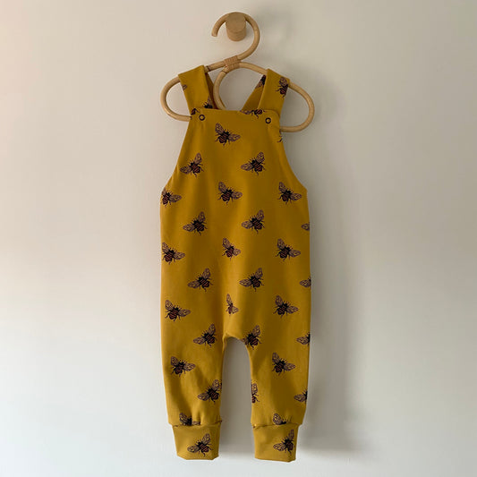 12-18M mustard bee dungarees