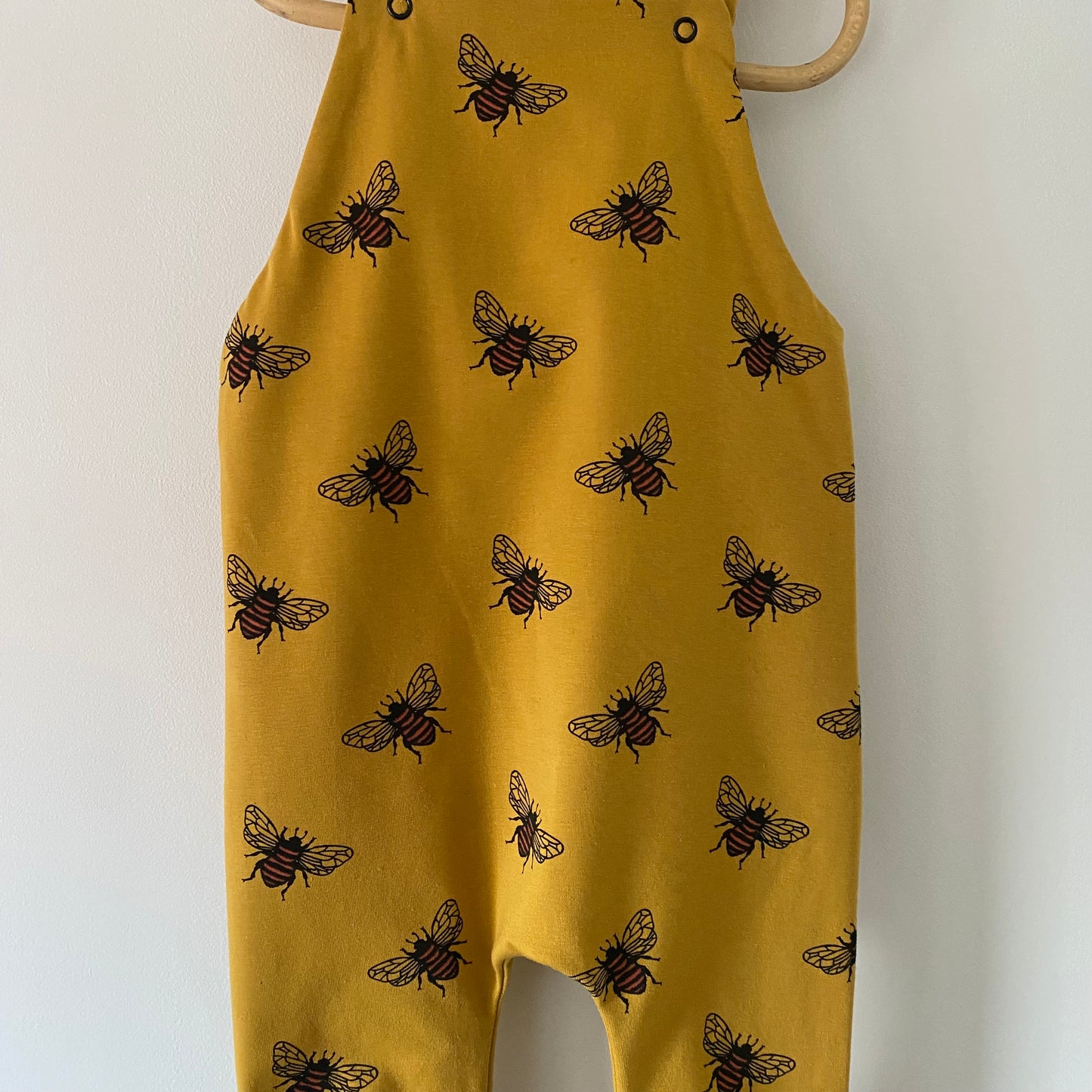 12-18M mustard bee dungarees