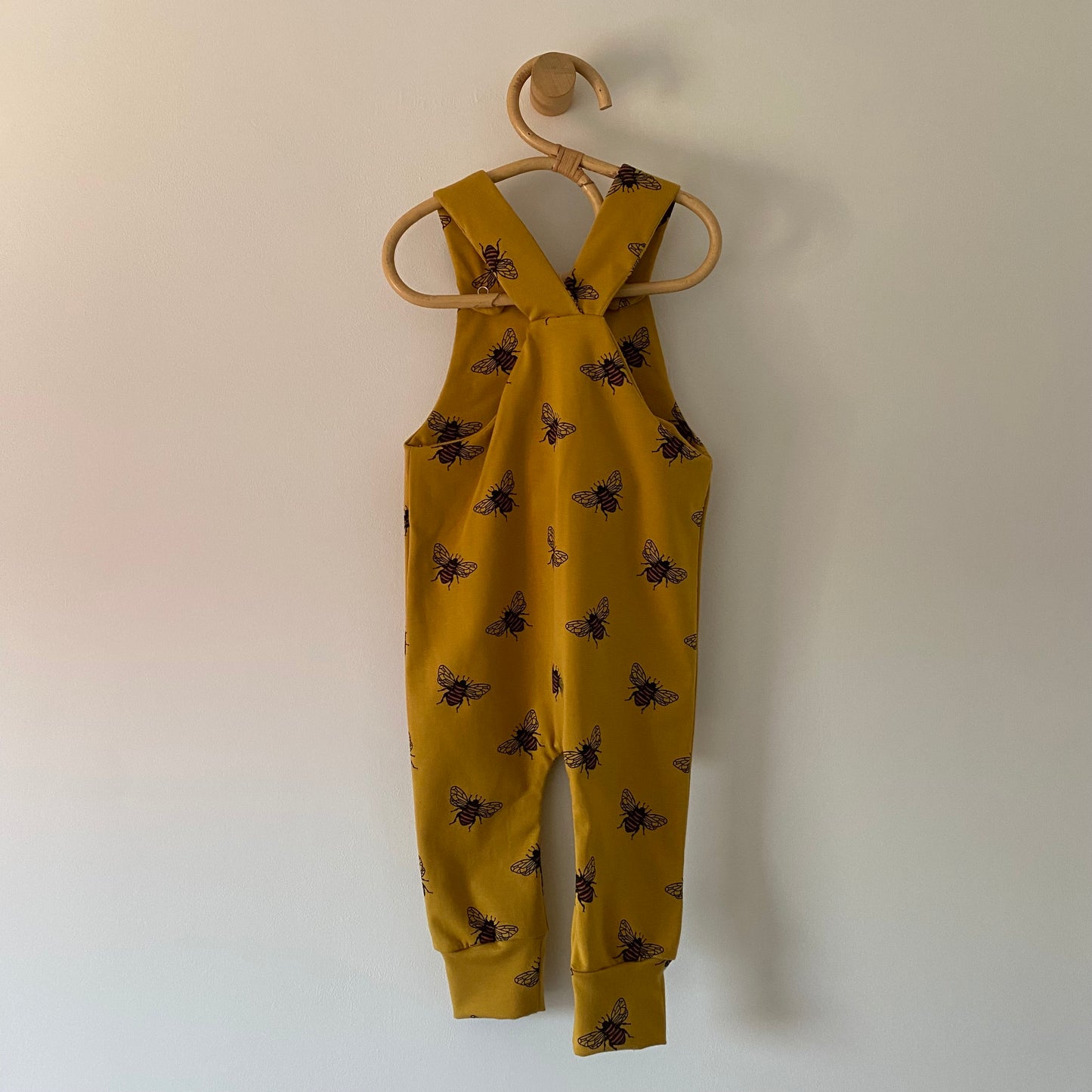 12-18M mustard bee dungarees