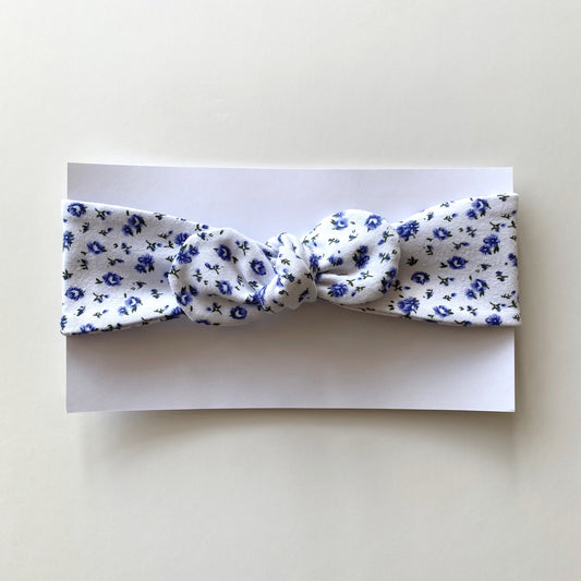 Lilac ditsy floral top knot headband