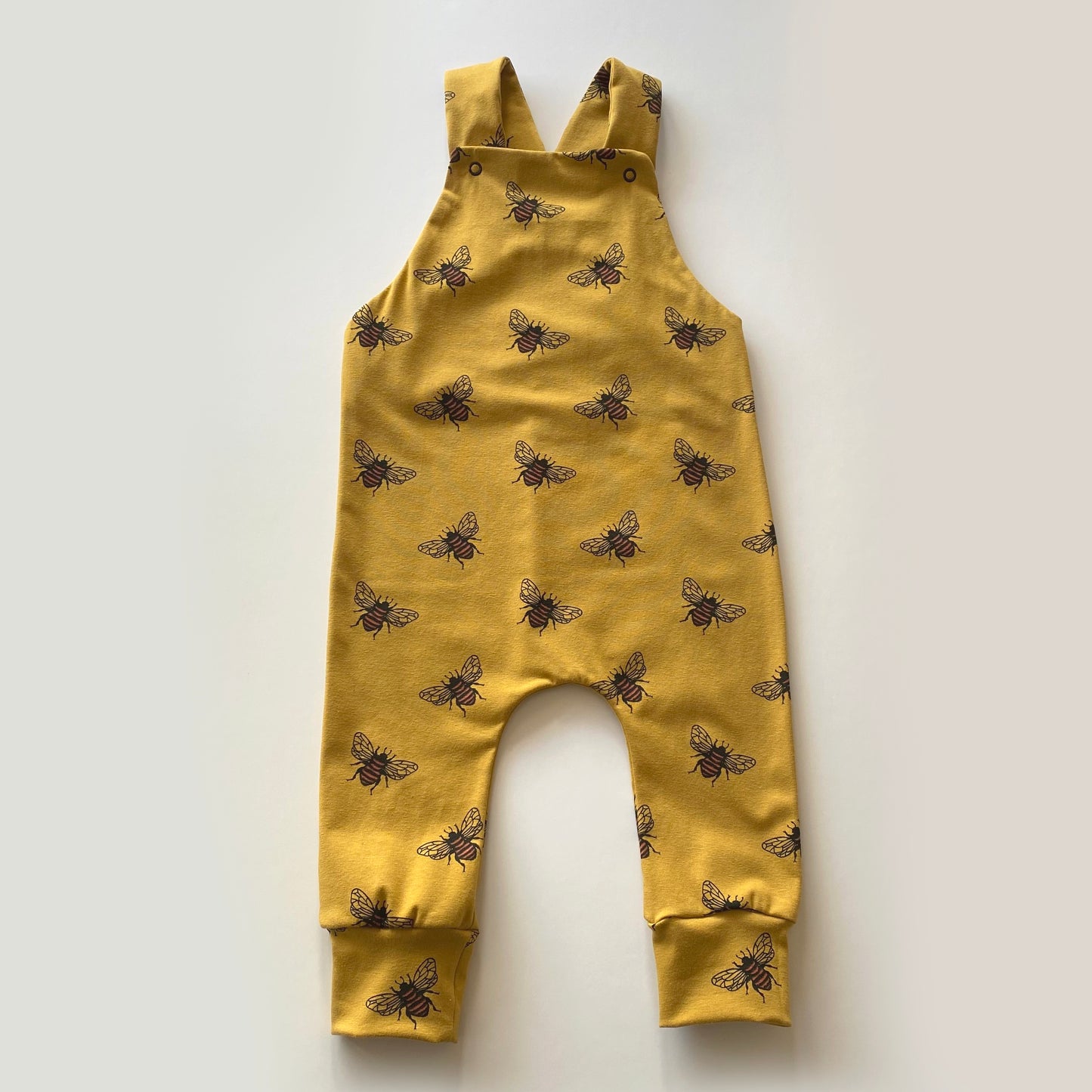 12-18M mustard bee dungarees
