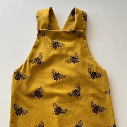 12-18M mustard bee dungarees