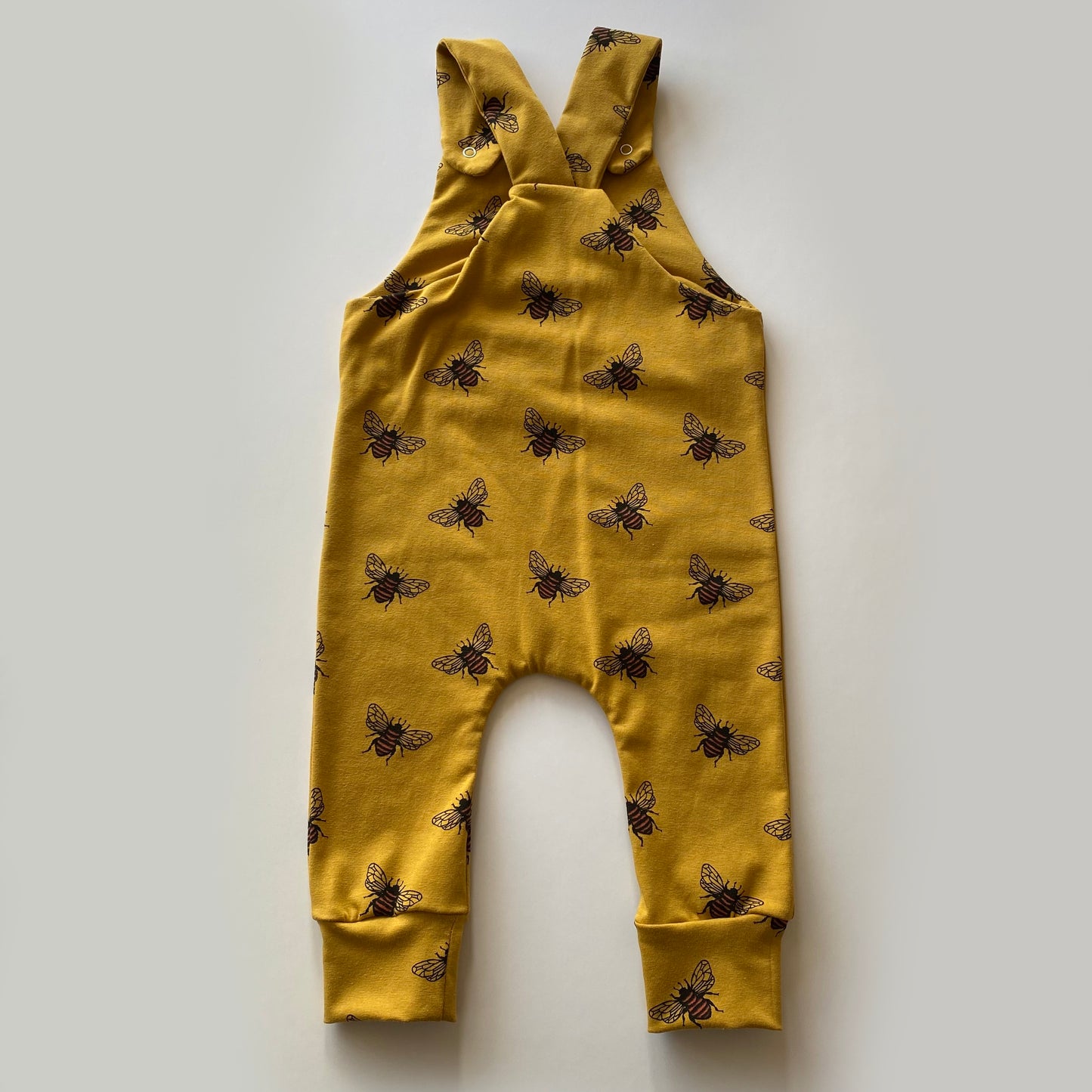12-18M mustard bee dungarees