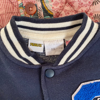 4-5Y Zara Peanuts navy varsity jacket